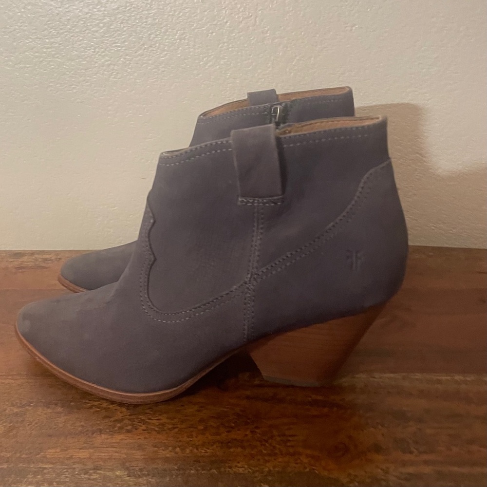 Frye Charcoal Leather Ankle Boots - Picture 12 of 14